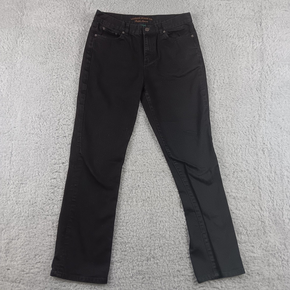 Lauren Ralph Lauren Black Classic‎ Straight Leg Jeans High Rise Stretch Size 6